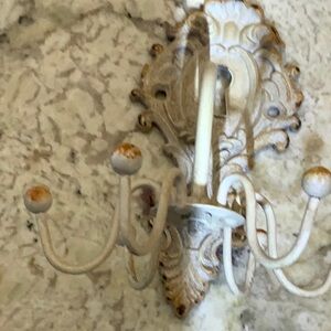 Vintage Wall Sconce with Cream and Gold Accents